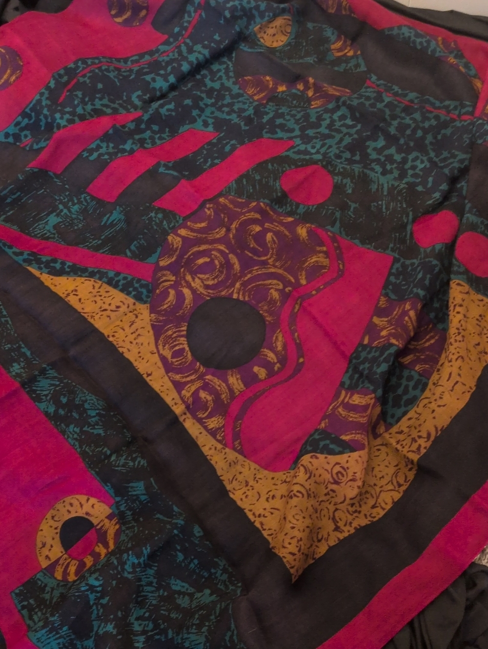 Ginnie Jo Hansen Inc.Vibrant Geometric Print Wool Scarf